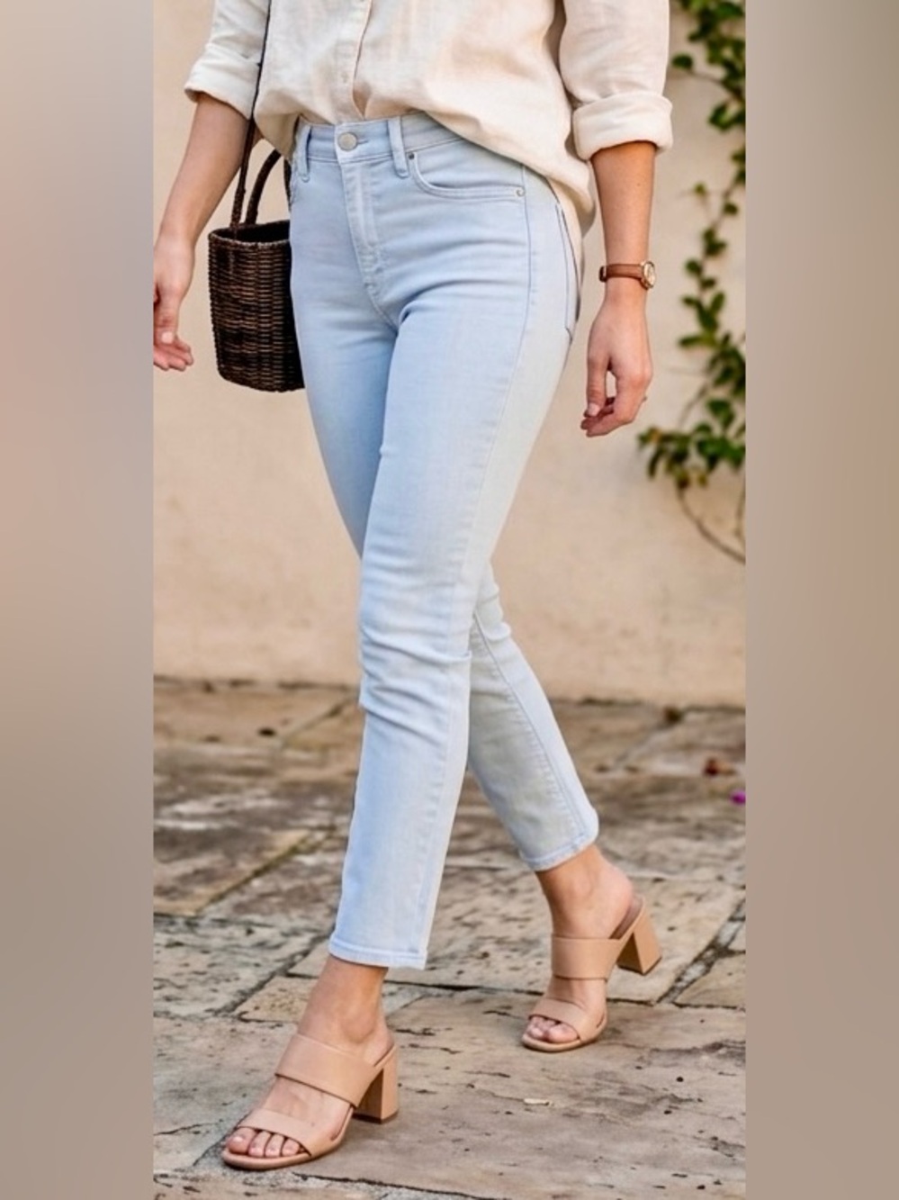 J BRAND Cropped Rail Jeans in Winter Sky Size 25